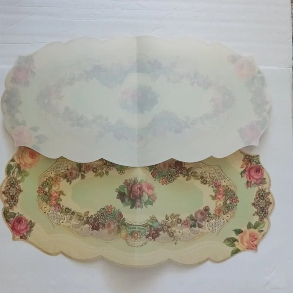 2 pc Michal Negrin Runners Dining Table Kitchen Home Decor Victorian Rose Floral